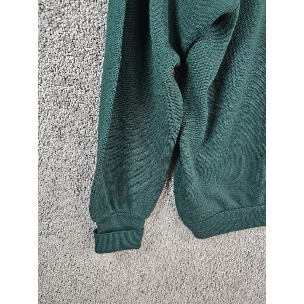 Vintage Izod Green V Neck Knit Preppy Sweater Men's Small Made USA Grandpacore - Picture 9 of 12